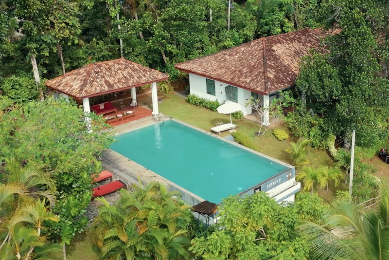 Emel's Retreat villa drone view