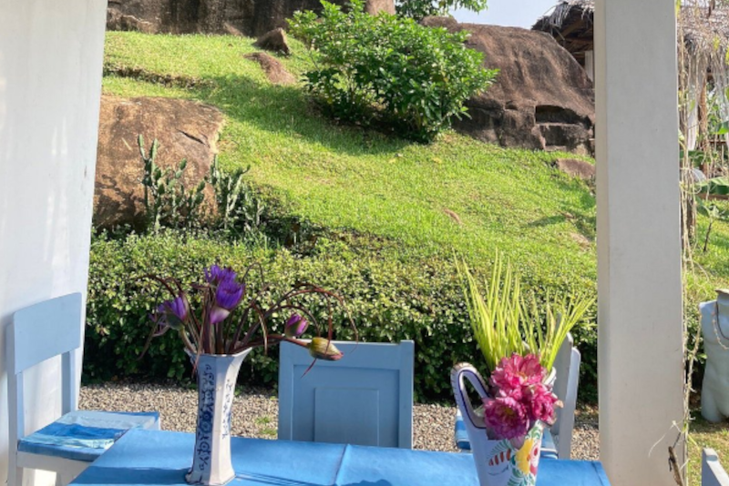 Big rock in the garden view