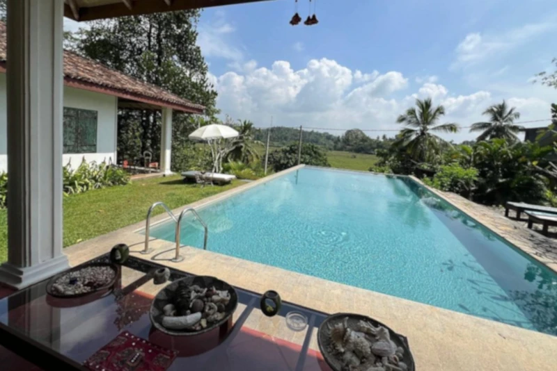 Swimming Pool with rice fields view